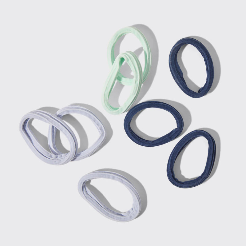 Kit.Sch Recycled Fabric Seamless Hair Elastics 8pc Set- Garden Bouquet
