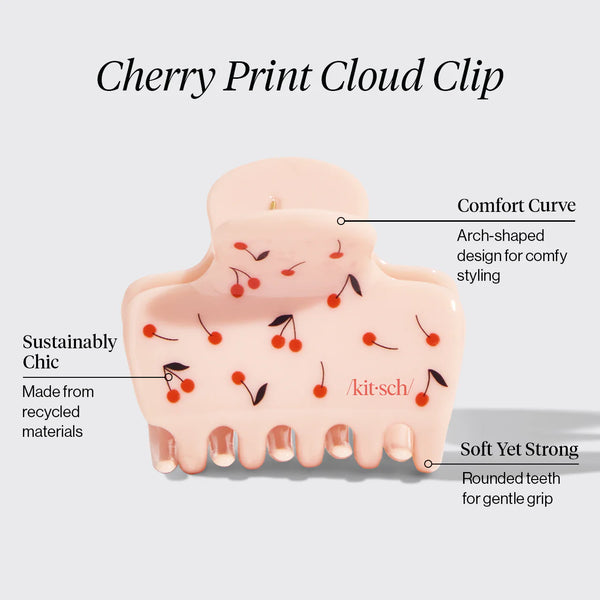 Kit.Sch Recycled Plastic Medium Cloud Clip - Cherry Print