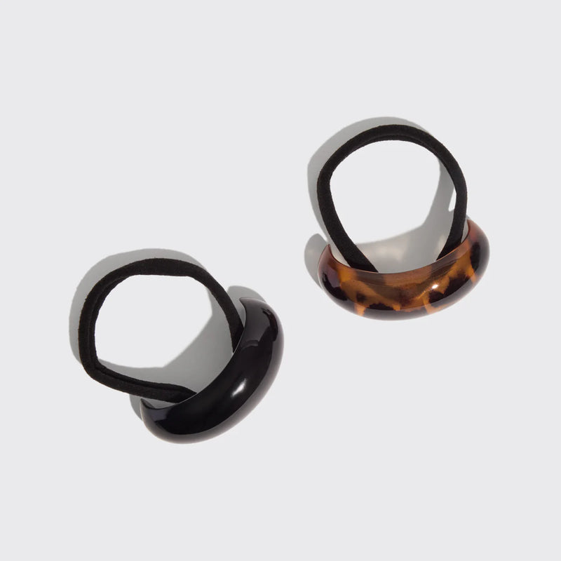 Kit.Sch Recycled Plastic MediumCloud Cuffs - Black & Tort
