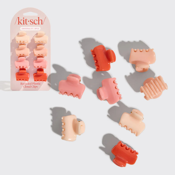 Kit.Sch Recycled Plastic Mini Cloud Clips 8pc Set - Assorted Cherry Blossom