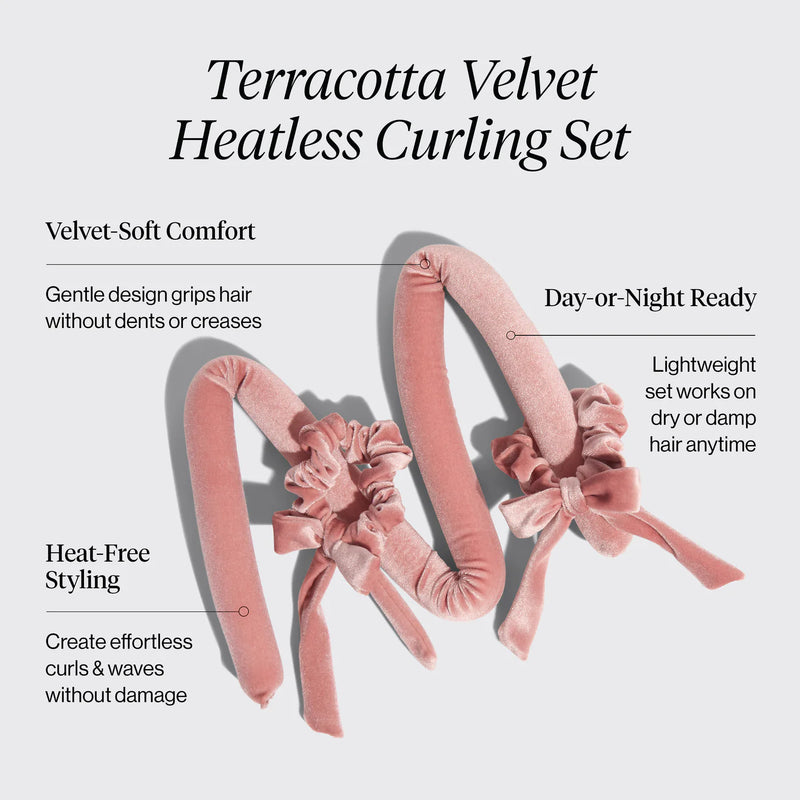 Kit.Sch Velvet Heatless Curling Set - Terracotta