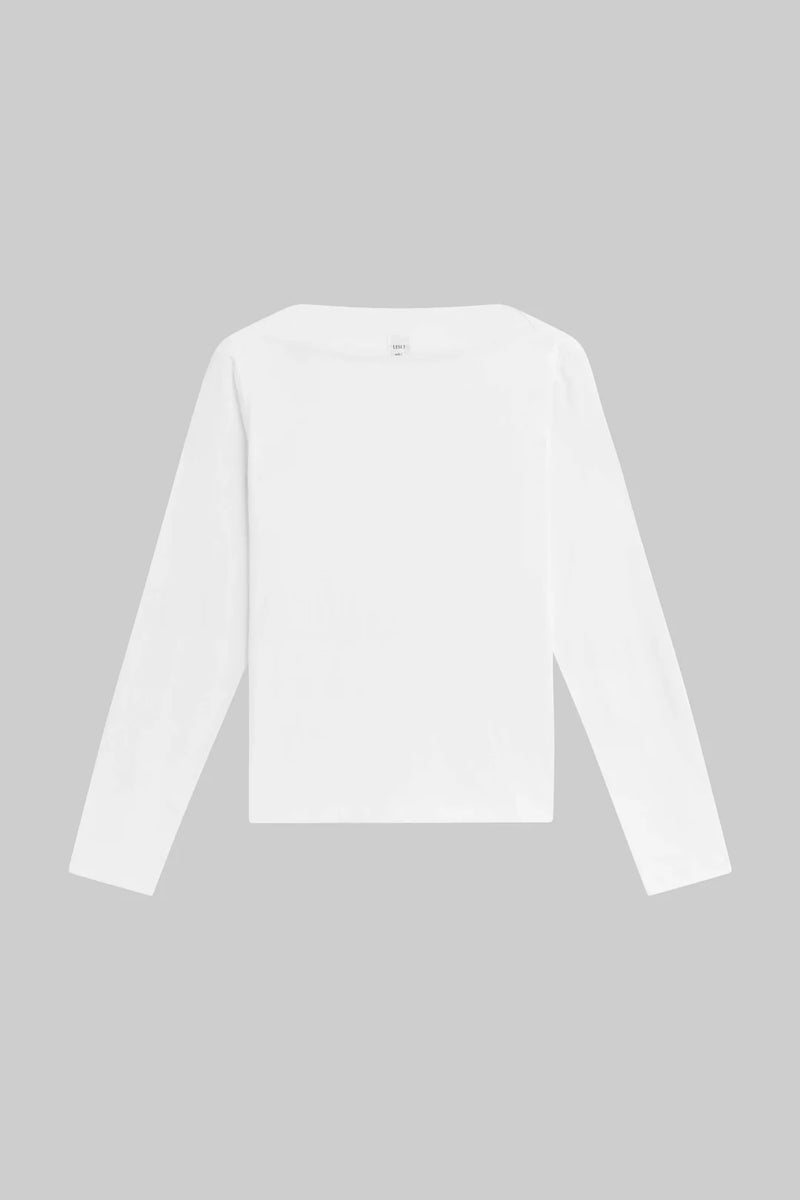 LESET Margo Long Sleeve Boatneck White