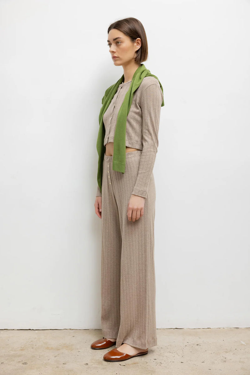 LESET Pointelle Boxer Pant Beige Melange