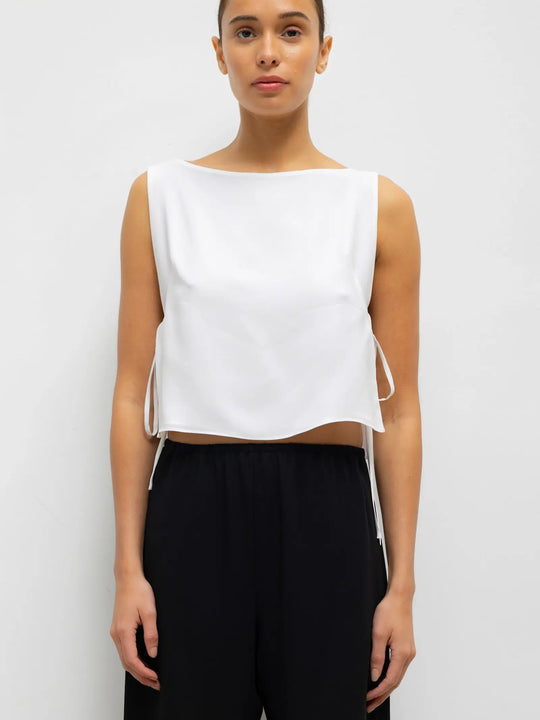 Leset Ari Boatneck Tie Top - Ice