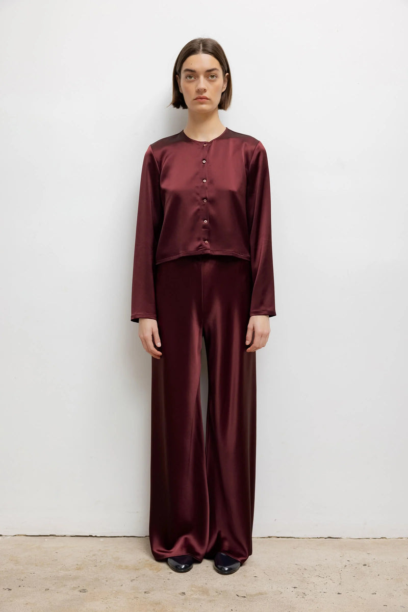 Leset Barb Crew Cardigan Bordeaux