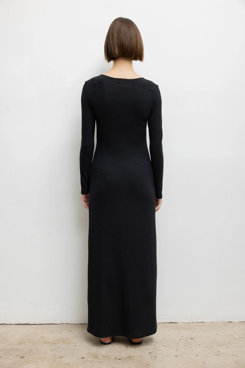 Leset Lauren Long Sleeve Cardigan Dress Black