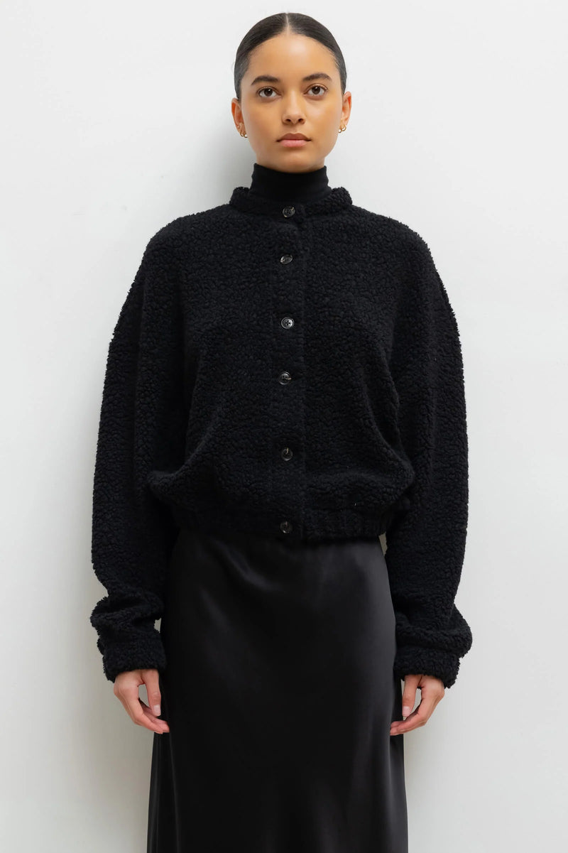 Leset Mica Collarless Blouson Black