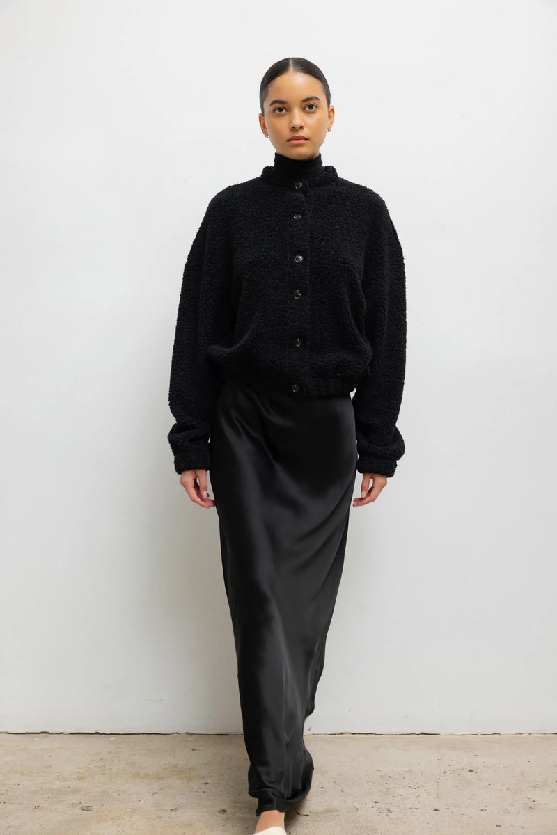 Leset Mica Collarless Blouson Black