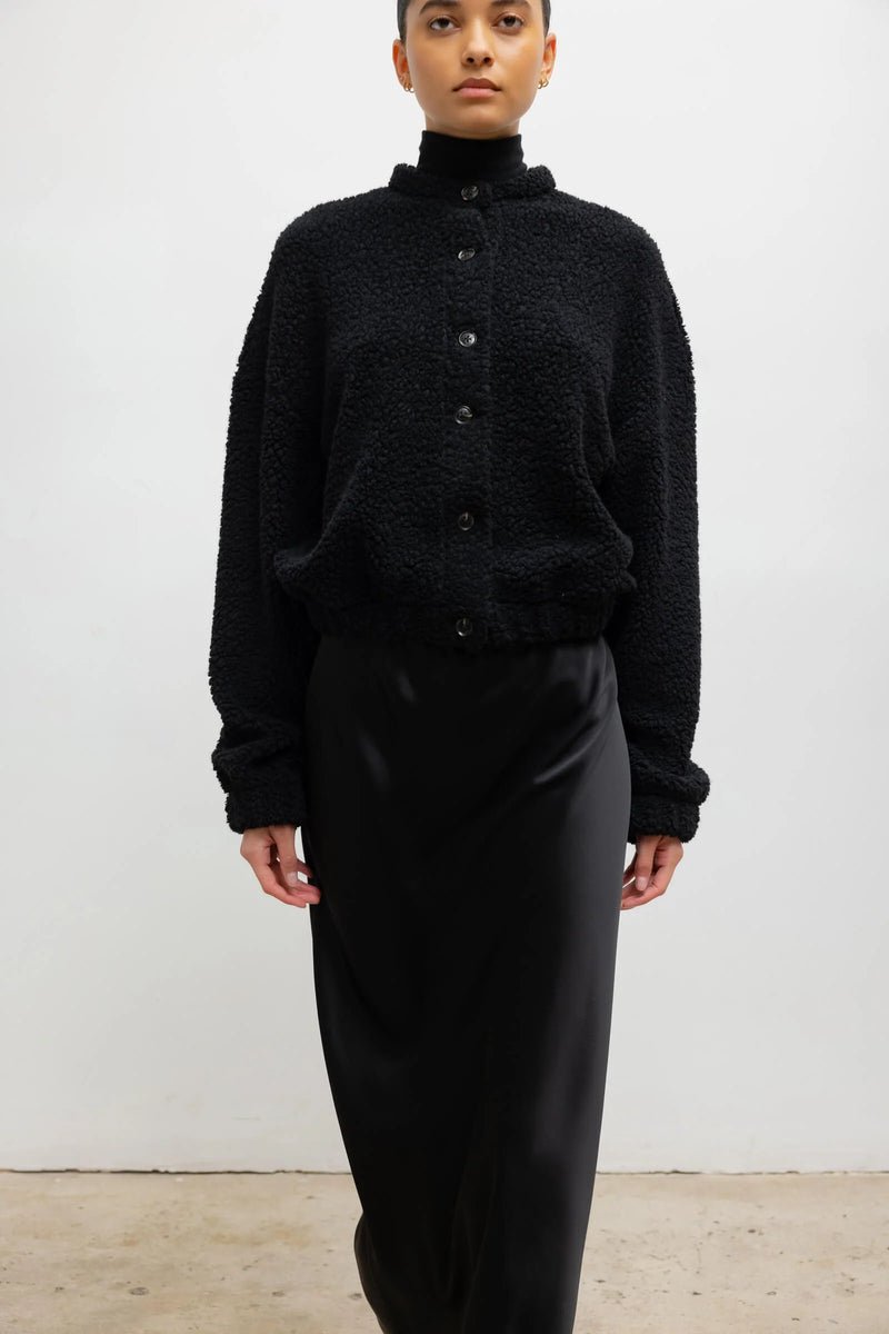 Leset Mica Collarless Blouson Black