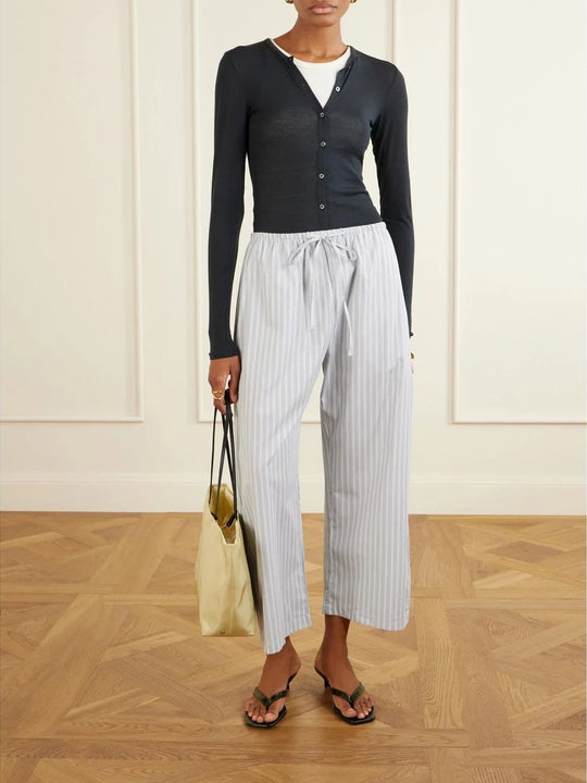 Leset Yoshi Stripe Drawstring Pant - Stone