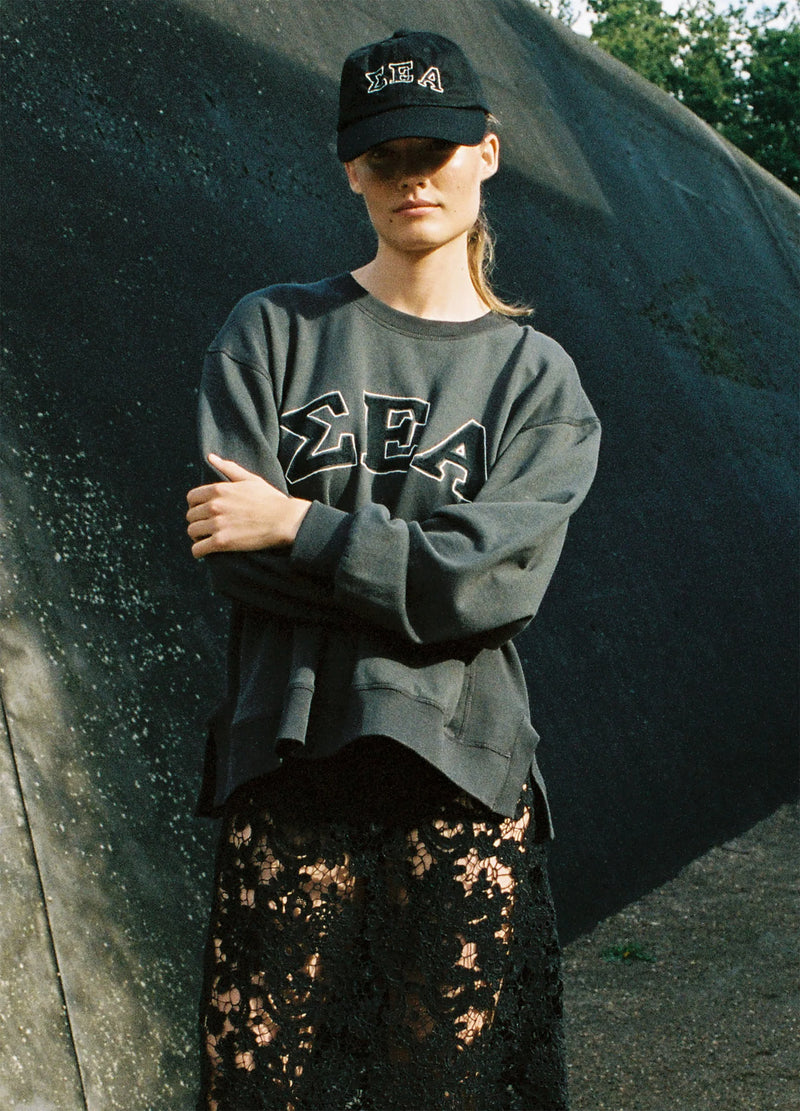 Sea NY Adonis Embroidery Sweatshirt Black