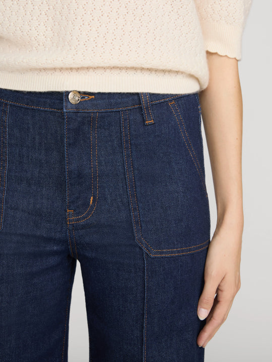 Frame Le Slim Palazzo Pintuck Pocket Rinse