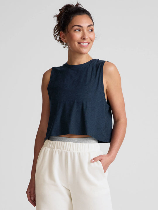 Beyond Yoga Featherweight Minimal Cropped Tank - Nocturnal Navy