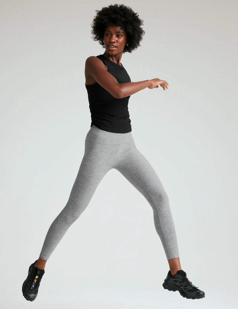 Beyond Yoga Featherweight Your Fit Shirred Tank Darkest Night