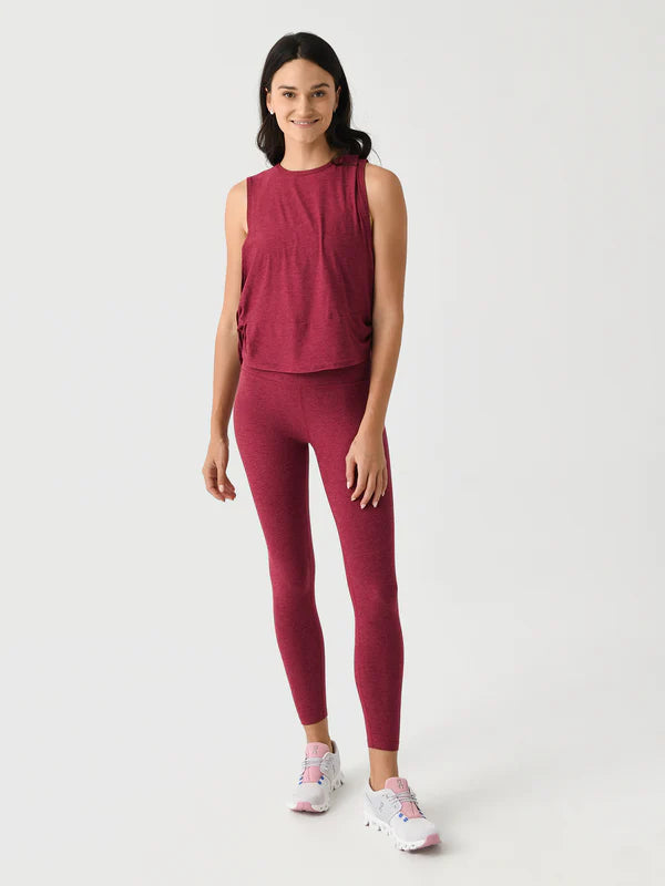 Beyond Yoga Featherweight Side Note Twist Tank Bordeaux Heather