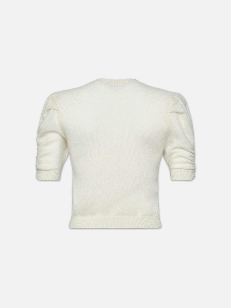 Frame Short Sleeve Crew Sweater Cream