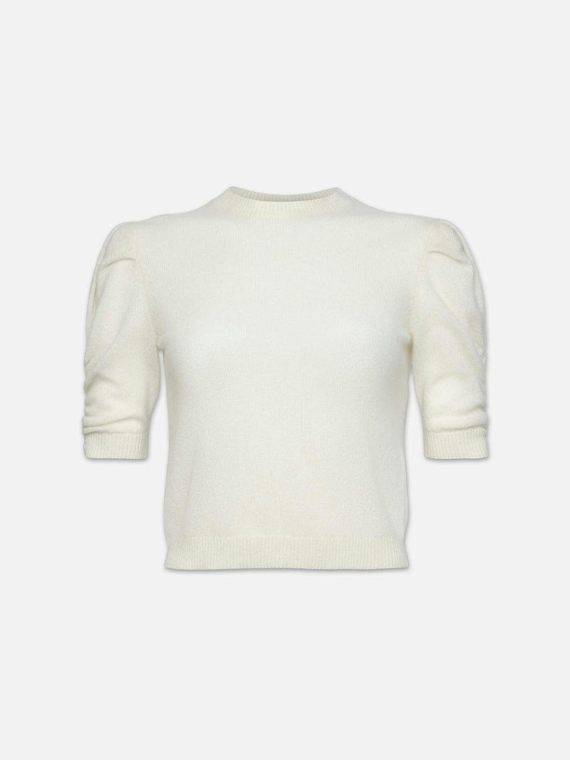 Frame Short Sleeve Crew Sweater Cream