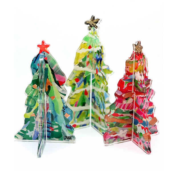 Lauren Dunn 3-D Adorned Christmas Tree Collection Bright Green
