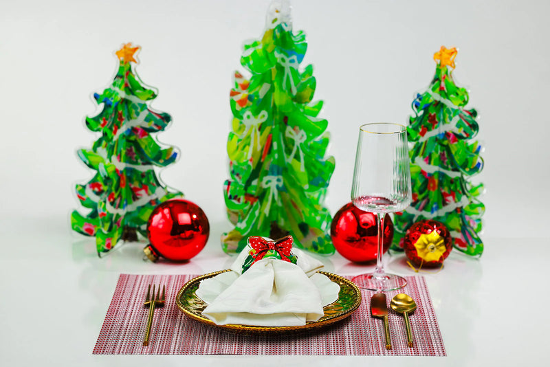 Lauren Dunn Red Berry Wreath Acrylic Napkin Ring