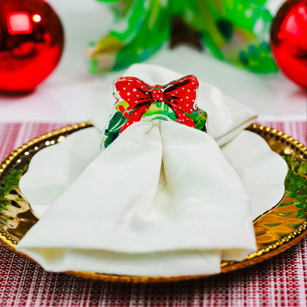 Lauren Dunn Red Berry Wreath Acrylic Napkin Ring