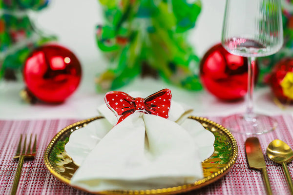 Lauren Dunn Red Polka Dot Bow Acrylic Napkin Ring