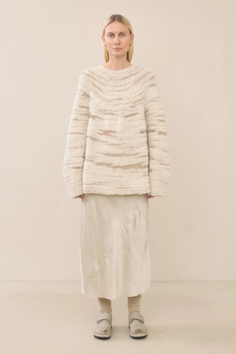 Lauren Manoogian Handknit Threadbare Pullover Raw White