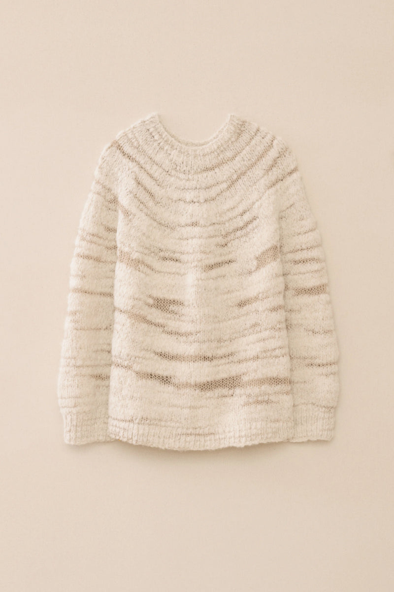 Lauren Manoogian Handknit Threadbare Pullover Raw White