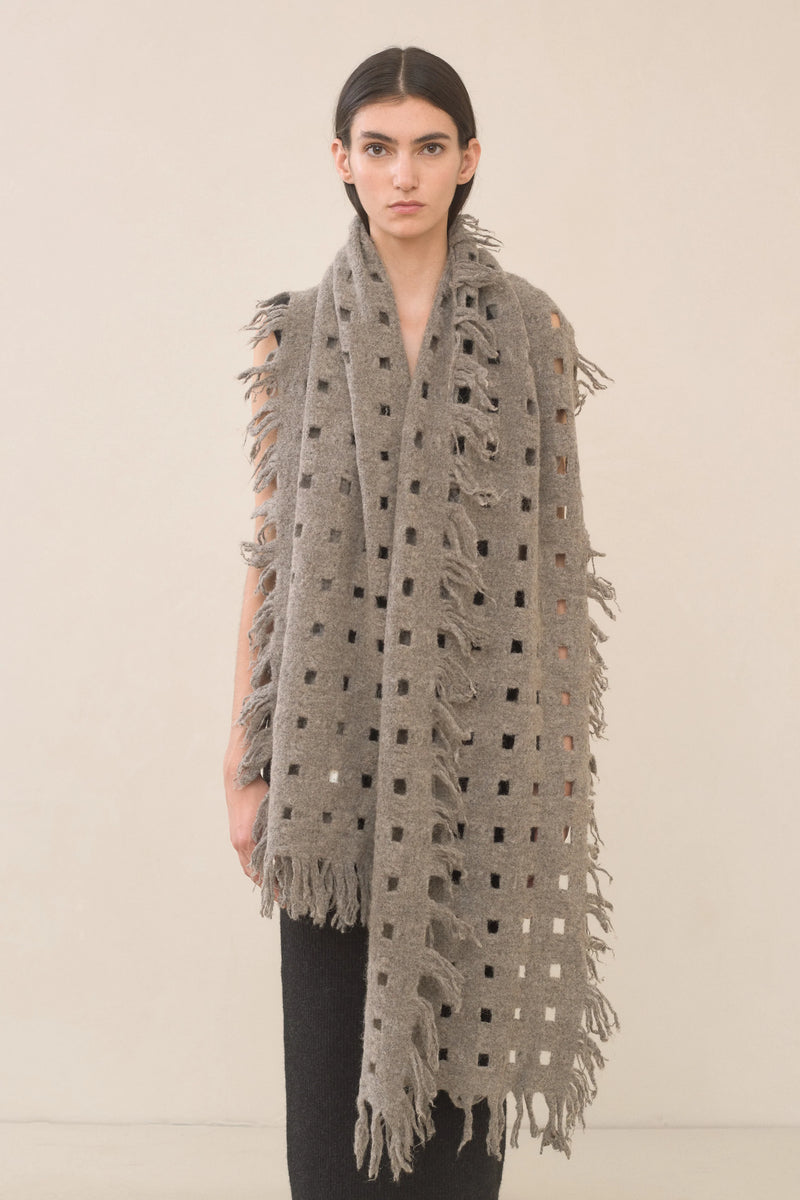 Lauren Manoogian Handwoven Felt Grid Wrap Carrara