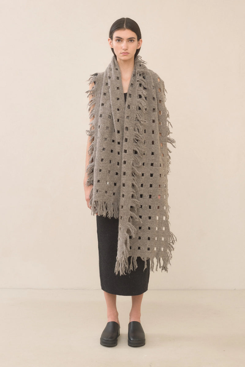 Lauren Manoogian Handwoven Felt Grid Wrap Carrara