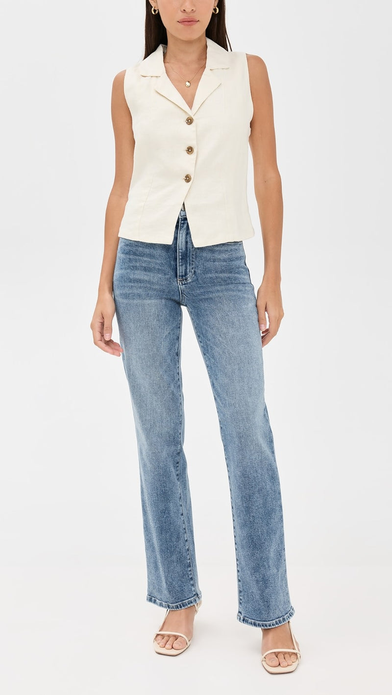 Le Jean 90's Straight Ankle Midrise Big Chill