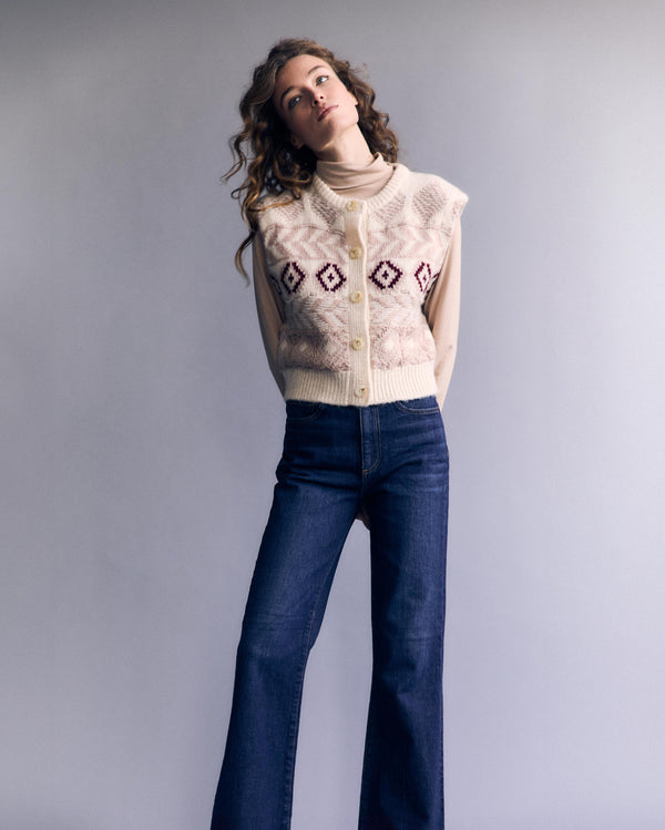 Le Jean Fair Isle Vest Cream