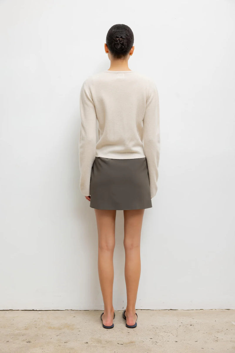 Leset Jesse Zip Cardigan Alabaster