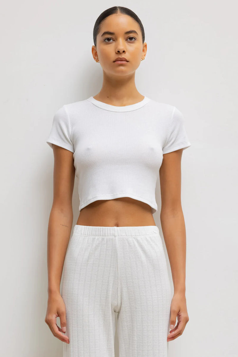 Leset Kelly Crop Slim Fit Tee White