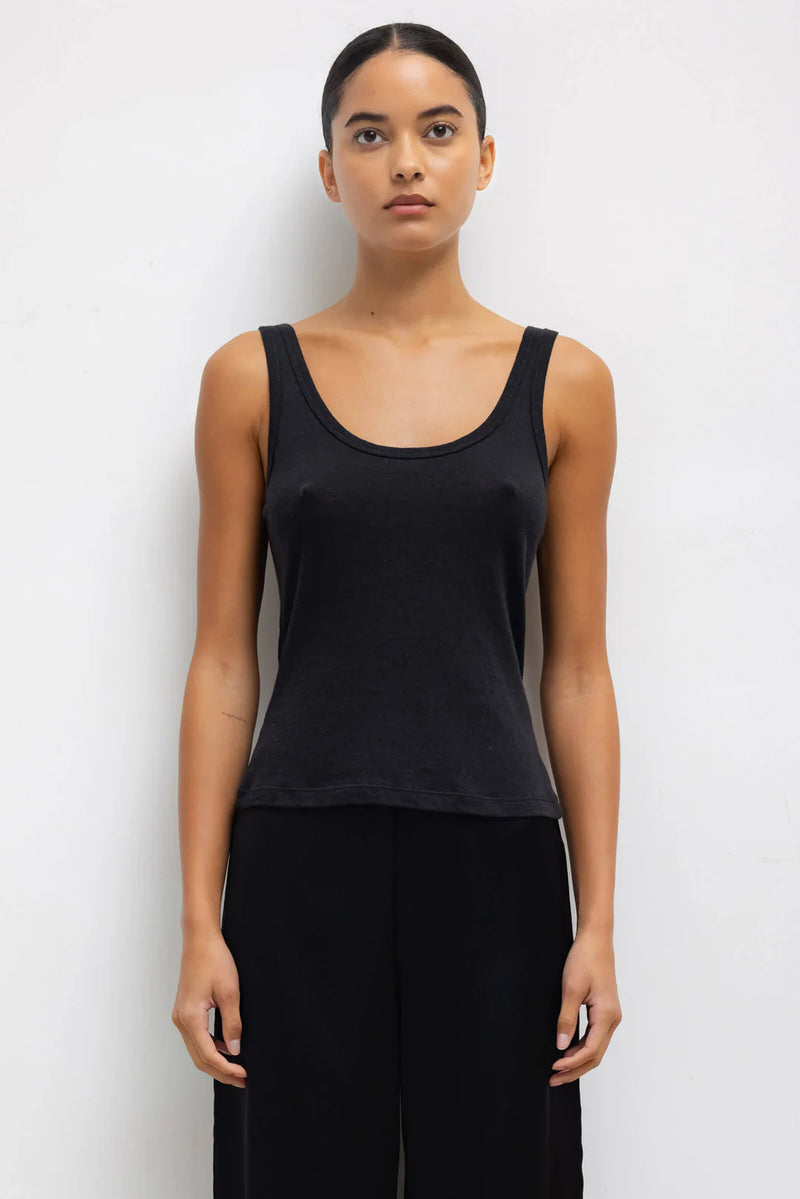 Leset Laura Scoop Neck Tank - Black