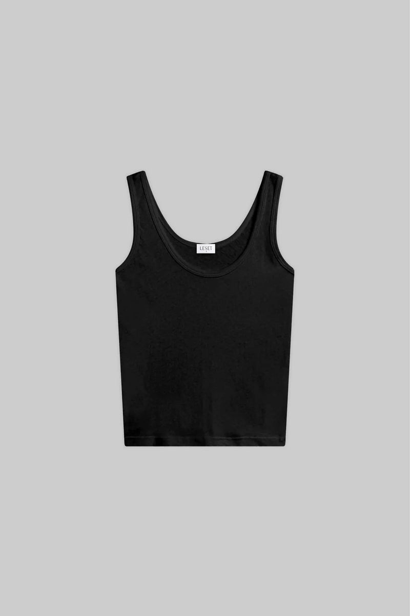 Leset Laura Scoop Neck Tank - Black