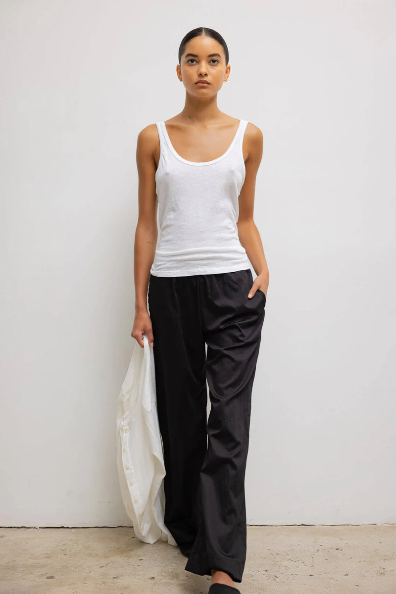 Leset Laura Scoop Neck Tank - White