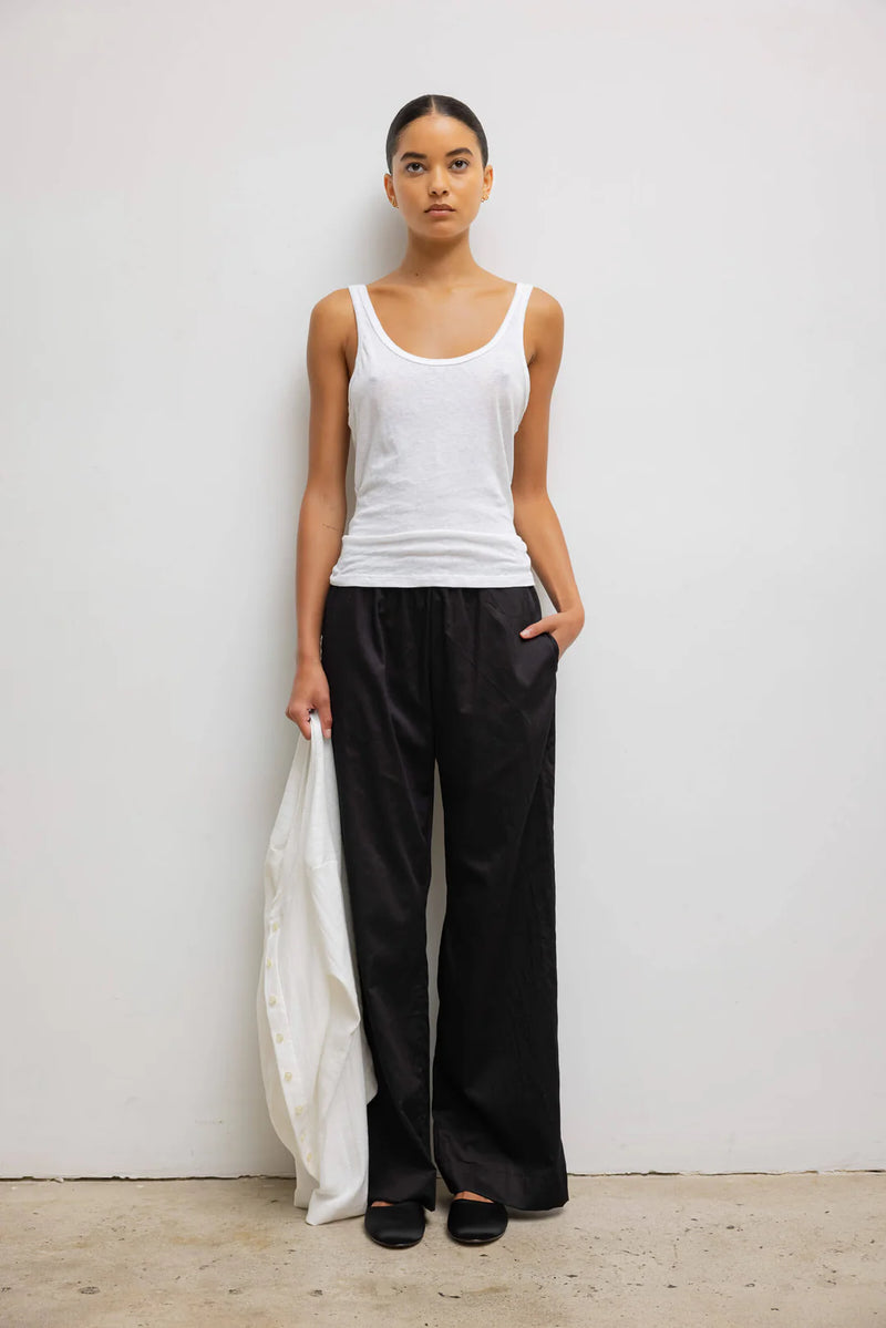 Leset Laura Scoop Neck Tank - White