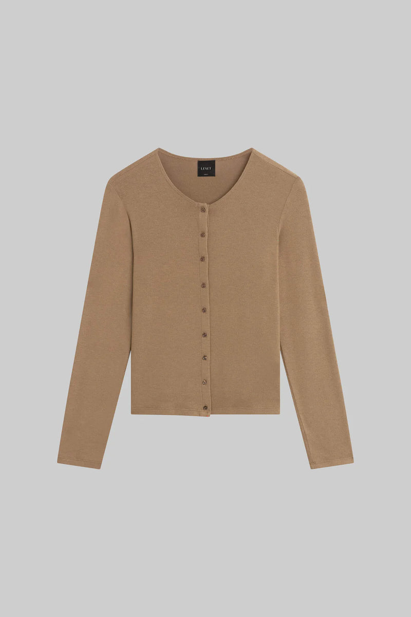 Leset Lauren Classic Cardigan Walnut