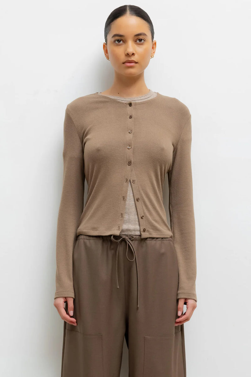 Leset Lauren Classic Cardigan Walnut