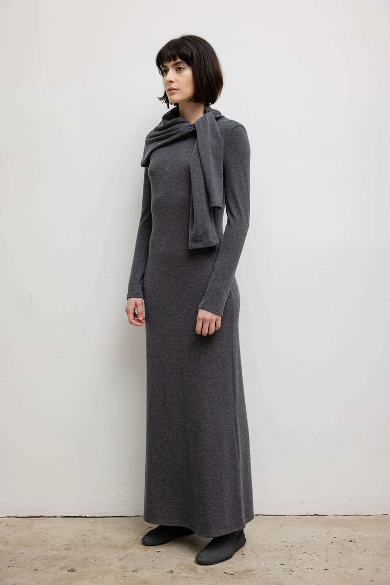 Leset Lauren Long Sleeve Maxi Dress Charcoal