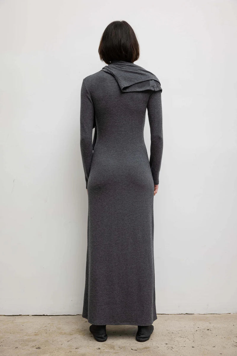 Leset Lauren Long Sleeve Maxi Dress Charcoal