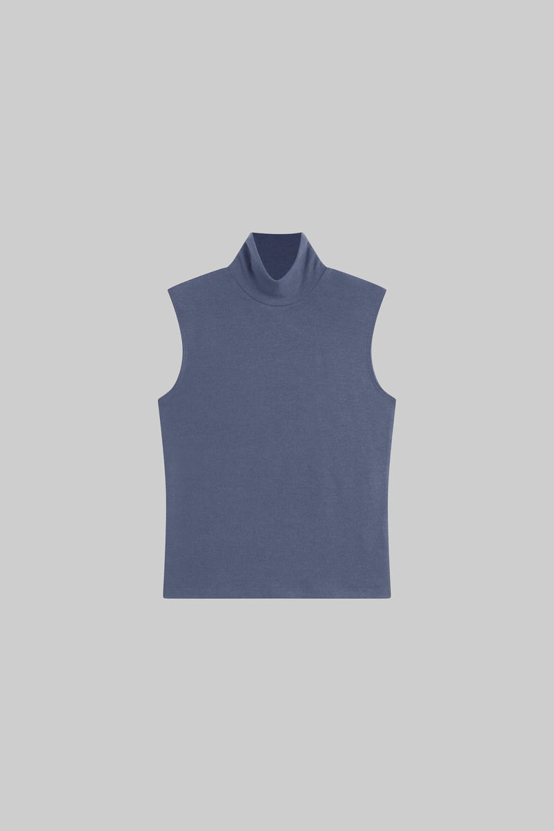 Leset Lauren Sleeveless Turtleneck Marine