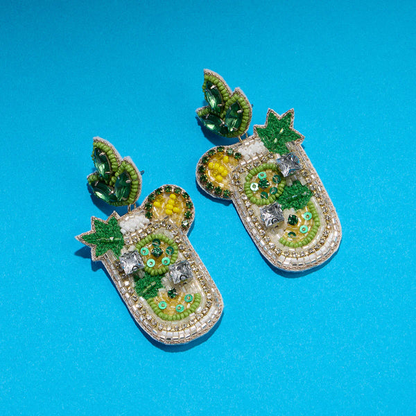 Lilla Haven Beaded Mojito Cocktail Earrings - Tropical