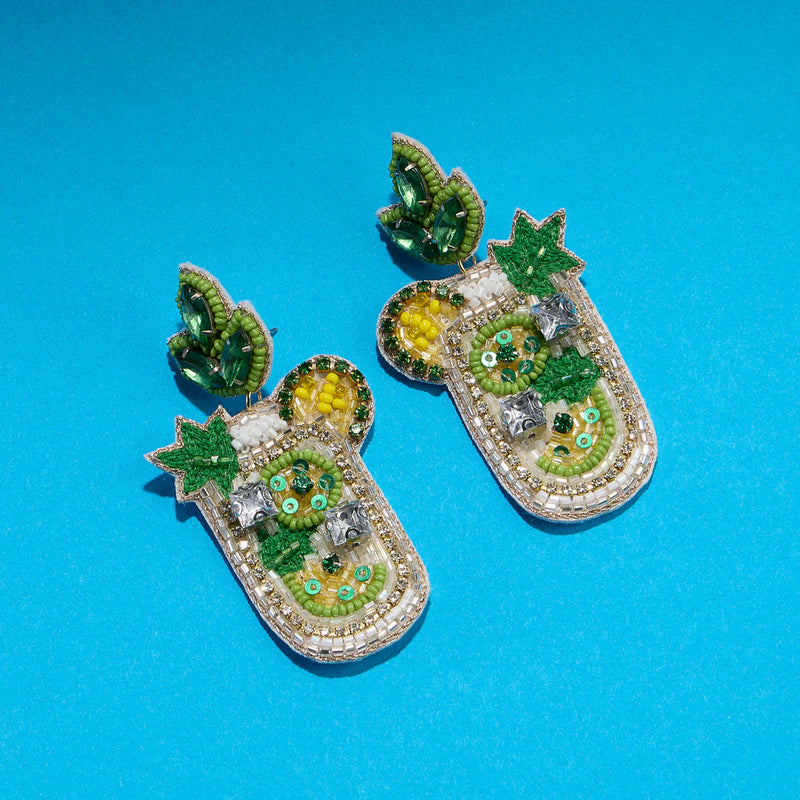 Lilla Haven Beaded Mojito Cocktail Earrings - Tropical