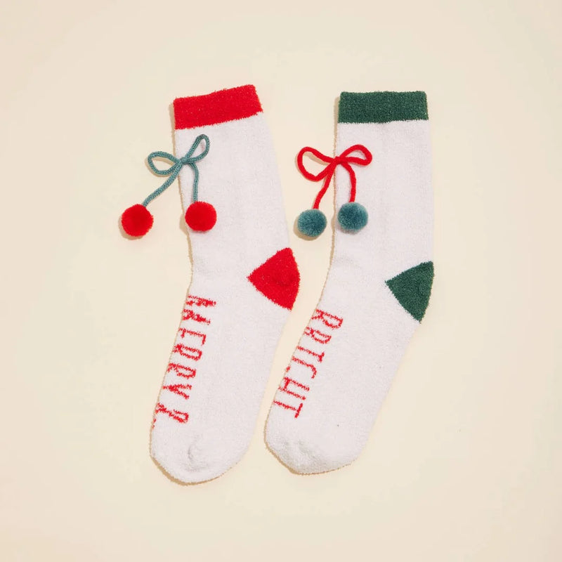 Lilla Haven Christmas Fuzzy Socks Assorted Pack of 4 Falala