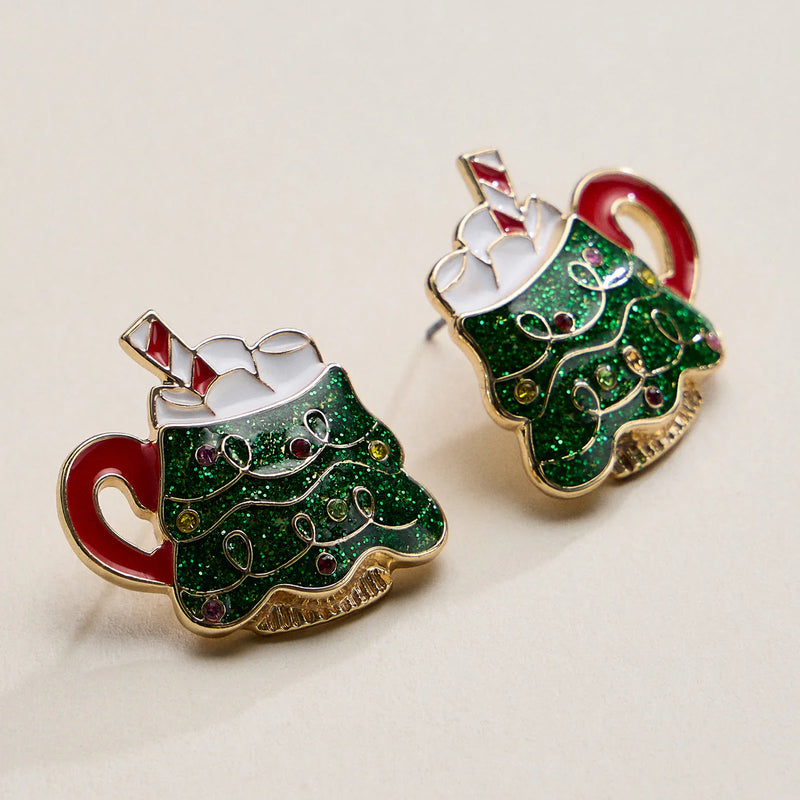 Lilla Haven Christmas Tree Mug Stud Earrings