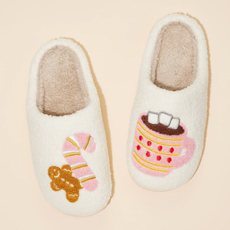 Lilla Haven Gingerbread Man & Hot Chocolate Slippers