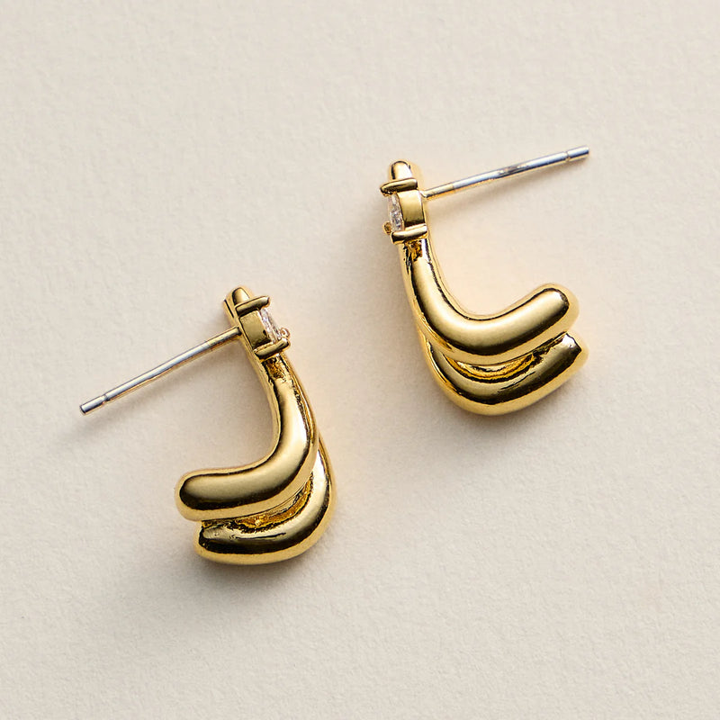 Lilla Haven Gold-Dipped Layered Earrings with CZ