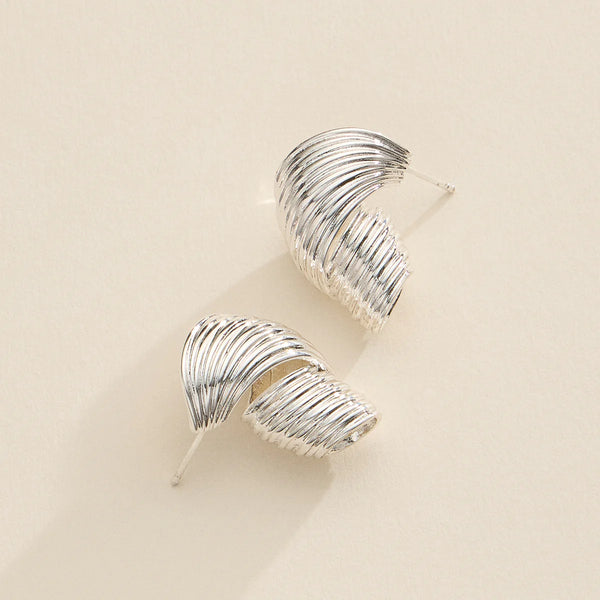 Lilla Haven Gold-Dipped Spiral Hoop Earrings - Bold Silver