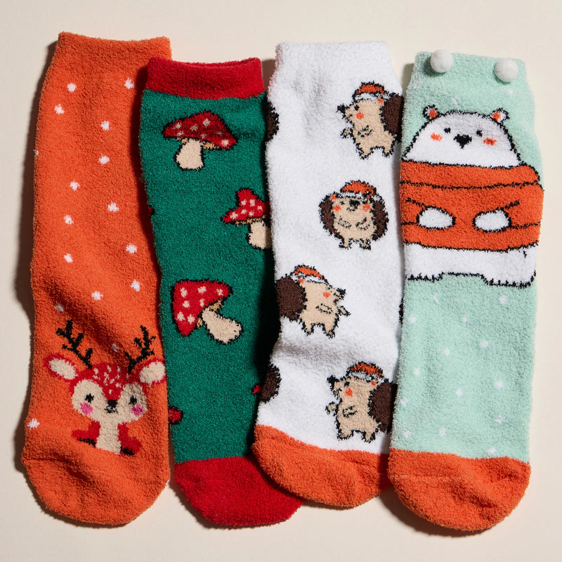 Lilla Haven Holiday Animal Cozy Socks Gift Box